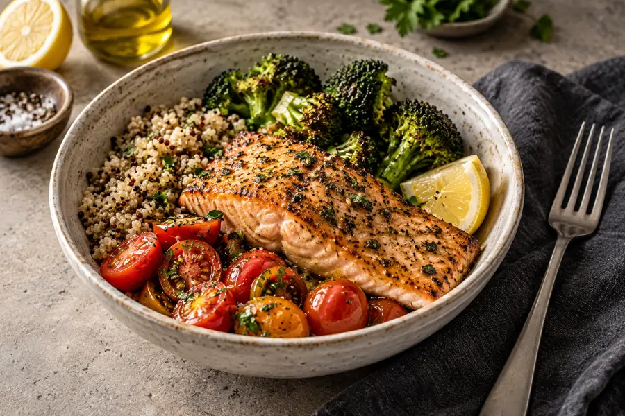 A colorful balanced meal
